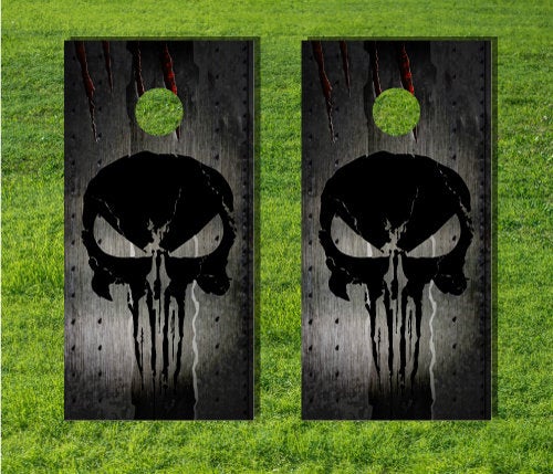 Grunge Brushed Grayscale US Distressed Cornhole Corn Hole Board Game Decal Quality Bag Toss Laminated Graphic Wrap Vinyl 4